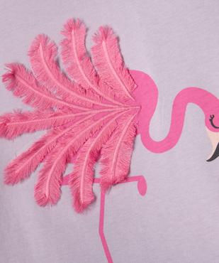 Tee-shirt manches courtes avec motif en relief fille vue2 - GEMO 4G FILLE - GEMO