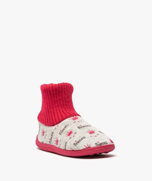 Chaussons fille boots en velours et bord côte vue2 - GEMO 4G FILLE - GEMO