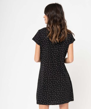 Chemise de nuit femme imprimée à manches courtes vue3 - GEMO(HOMWR FEM) - GEMO