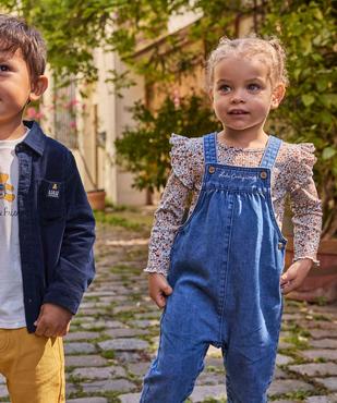 Ensemble 2 pièces bébé fille tee-shirt et salopette en jean - LuluCastagnette vue1 - LULUCASTAGNETTE - GEMO