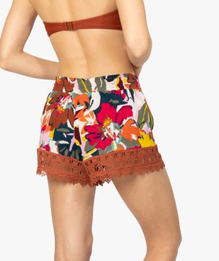 Short femme spécial plage avec broderies avec motif fleurs vue3 - GEMO (PLAGE) - GEMO