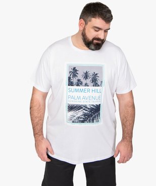 Tee-shirt homme à manches courtes avec motifs palmiers vue1 - GEMO (HOMME) - GEMO