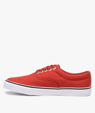 Tennis homme en toile avec semelle contrastante Tige unie vue3 - GEMO (HOMME) - GEMO