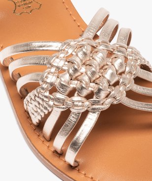 Sandales femme à fines brides métallisées en cuir - Tanéo vue6 - TANEO - GEMO