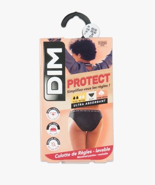 Culotte menstruelle lavable en coton noir - Dim Protect vue5 - DIM - GEMO