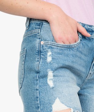 Short femme en jean aspect usé vue2 - GEMO(FEMME PAP) - GEMO
