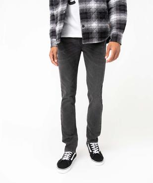 Jean homme coupe Slim délavé plissé sur les cuisses vue1 - GEMO 4G HOMME - GEMO