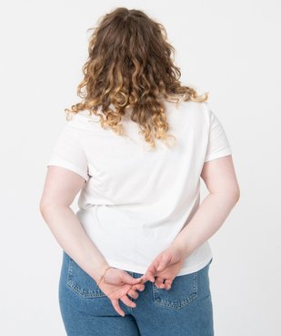 Tee-shirt femme grande taille à manches courtes avec motif pailleté vue3 - GEMO (G TAILLE) - GEMO