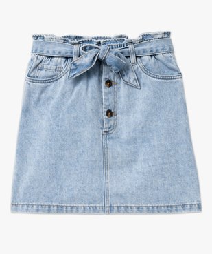 Jupe en jean avec ceinture à nouer femme vue4 - GEMO 4G FEMME - GEMO