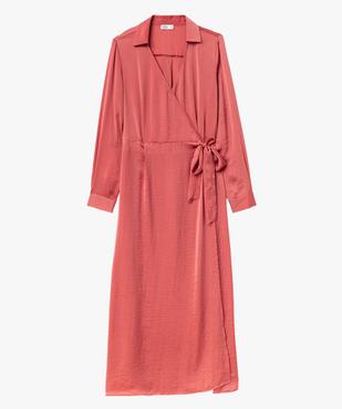 Robe portefeuille en matière satinée femme vue5 - GEMO 4G FEMME - GEMO