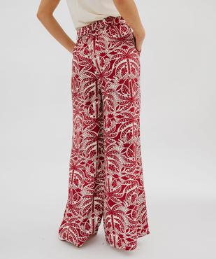 Pantalon large et fluide à taille haute ceinturée femme vue3 - GEMO 4G FEMME - GEMO