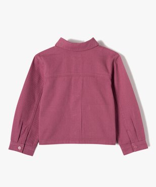 Veste fille en denim avec poches plaquées vue3 - GEMO 4G FILLE - GEMO