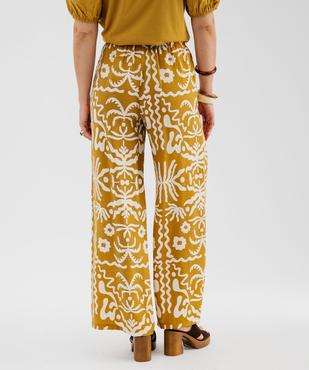 Pantalon large et fluide imprimé femme vue3 - GEMO 4G FEMME - GEMO