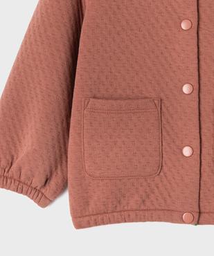 Sweat à boutons pression en maille fantaisie bébé fille vue2 - GEMO(BEBE DEBT) - GEMO