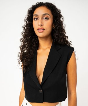 Gilet de costume court fermeture à épaulettes femme vue2 - GEMO(FEMME PAP) - GEMO