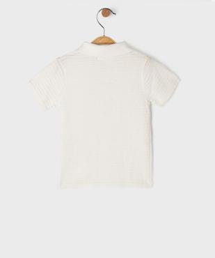 Polo manches courtes en maille fantaisie bébé garçon vue3 - GEMO(BEBE DEBT) - GEMO