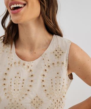 Blouse sans manches en broderie ajourée femme vue2 - GEMO(FEMME PAP) - GEMO