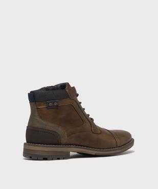 Boots multimatières à lacets et zip homme vue5 - MARIO BALDANO - GEMO