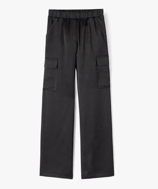 Pantalon en satin avec poches à rabat fille vue2 - GEMO (JUNIOR) - GEMO