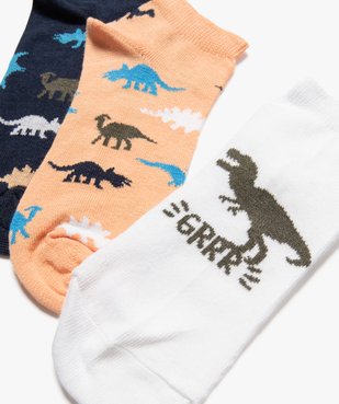Chaussettes garçon ultra courtes à motifs dinosaures (lot de 3) vue2 - GEMO (ENFANT) - GEMO