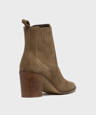 Boots à talon dessus cuir suédé femme - Tanéo vue4 - TANEO - GEMO