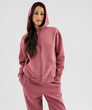 Sweat zippée à capuche en molleton femme vue5 - GEMO 4G FEMME - GEMO