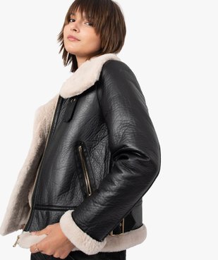 Blouson femme style aviateur avec doublure peluche vue1 - GEMO(FEMME PAP) - GEMO
