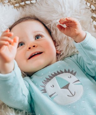 Pyjama bébé en velours à pont-dos pressionné vue7 - GEMO C4G BEBE - GEMO
