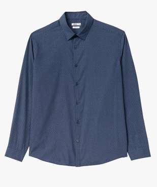 Chemise manches longues coupe Regular à micro motifs homme vue4 - GEMO (HOMME) - GEMO