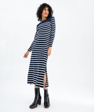 Robe en maille à rayures femme - LuluCastagnette vue2 - LULUCASTAGNETTE - GEMO