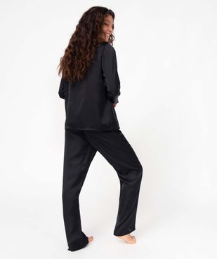Pyjama femme en matière satinée avec liseré scintillant vue3 - GEMO(HOMWR FEM) - GEMO