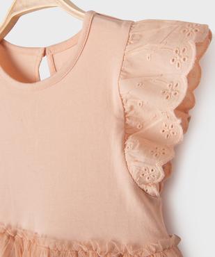 Robe brodée avec jupe en tulle bébé fille vue2 - GEMO(BEBE DEBT) - GEMO