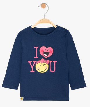 Tee-shirt bébé fille à manches longues motif - SmileyWorld vue1 - SMILEY - GEMO