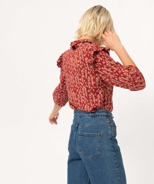 Blouse femme à manches 3/4 avec volants sur les épaules vue3 - GEMO(FEMME PAP) - GEMO
