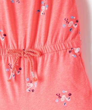 Combishort bébé fille à bretelles volantées vue2 - GEMO(BEBE DEBT) - GEMO