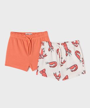 Shorts en coton avec taille ajustable bébé garçon (lot de 2) vue1 - GEMO 4G BEBE - GEMO
