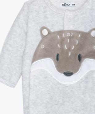 Pyjama en velours ouvert devant motif renard bébé garçon vue2 - GEMO(BEBE DEBT) - GEMO