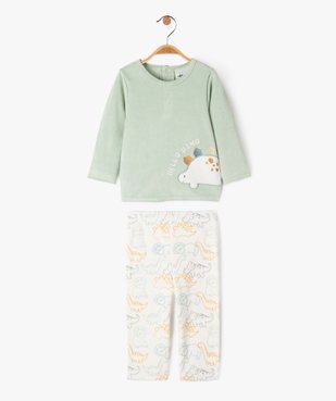 Pyjama 2 pièces en velours avec motifs dinosaures bébé garçon vue1 - GEMO(BB COUCHE) - GEMO