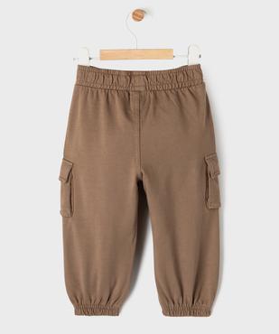 Pantalon de jogging cargo en maille coloris unique bébé garçon vue4 - GEMO(BEBE DEBT) - GEMO