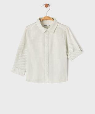 Chemise rayée en coton bébé garçon vue1 - GEMO(BEBE DEBT) - GEMO