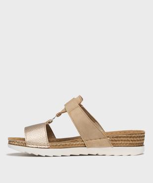 Sandales mules confort avec semelle compensée femme vue3 - G'FLEX - GEMO