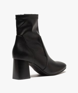 Boots femme unies à talon carré et col ajusté vue4 - GEMO(URBAIN) - GEMO