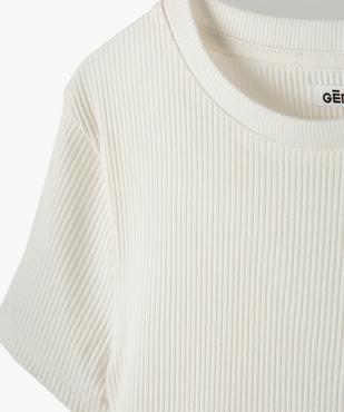 Tee-shirt fille en maille côtelée à manches courtes  vue2 - GEMO 4G FILLE - GEMO