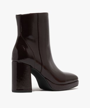 Boots femme à talon flare et bout carré dessus vernis vue4 - FOLLOW ME GEMO FOR GOOD - GEMO