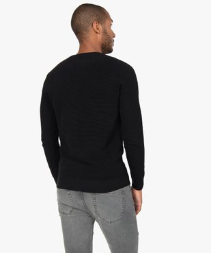 Pull homme à col rond en maille fantaisie vue3 - GEMO (HOMME) - GEMO