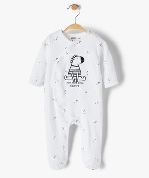 Pyjama bébé garçon en velours avec motifs animal vue1 - GEMO(BB COUCHE) - GEMO