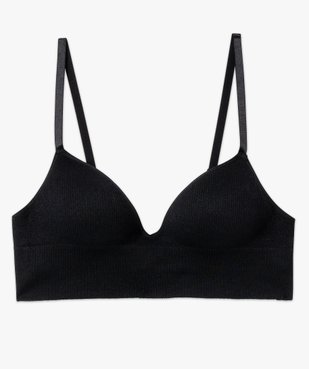 Brassière push-up en maille côtelée à fines bretelles vue8 - GEMO 4G FEMME - GEMO