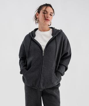 Sweat zippée à capuche en molleton femme vue2 - GEMO 4G FEMME - GEMO
