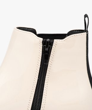 Boots fille unies dessus vernis à semelle crantée vue6 - GEMO (ENFANT) - GEMO