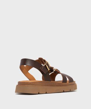 Sandales spartiates à épaisse semelle crantée femme - 5 Miles vue4 - 5 MILES - GEMO